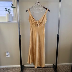 Gold midi dress